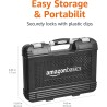 Amazon Basics Juego de herramientas mecanicas | Kit de herramientas mecanicas de 65 piezas