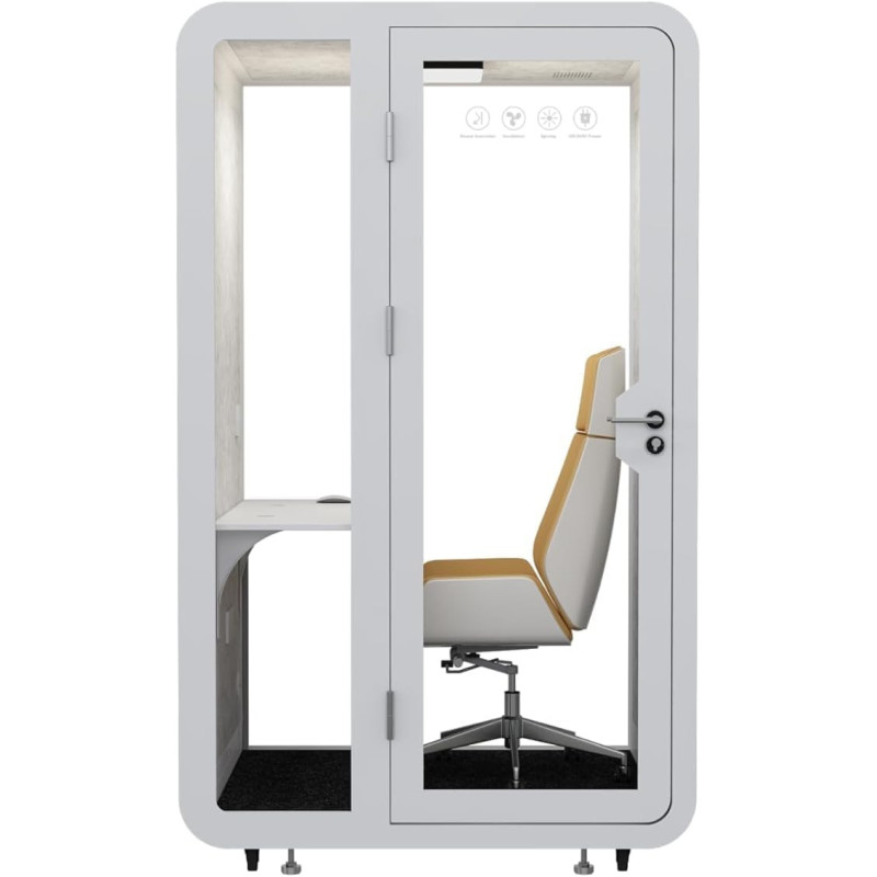 GEARONIC Cabina de cápsulas de oficina móvil | Cabina de oficina movil con ventiladores y luces LED