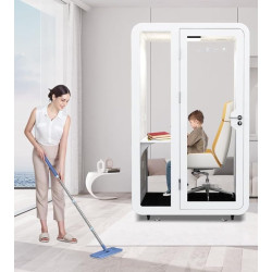 GEARONIC Cabina de cápsulas de oficina móvil | Cabina de oficina movil con ventiladores y luces LED
