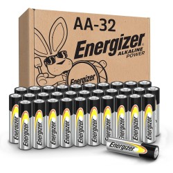 Pilas alcalinas Energizer AA de larga duración (paquete de 32 unidades)