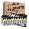 Pilas alcalinas Energizer AA de larga duración (paquete de 32 unidades)