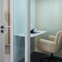 GEARONIC Cabina de cápsulas de oficina móvil | Cabina de oficina movil con ventiladores y luces LED