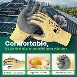 2 pares de guantes aislados | Resistente a 400V y transpirable