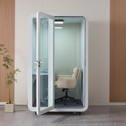 GEARONIC Cabina de cápsulas de oficina móvil | Cabina de oficina movil con ventiladores y luces LED