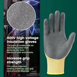 2 pares de guantes aislados | Resistente a 400V y transpirable