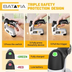 Pistola grapadora eléctrica Batavia, kit 2 en 1 de clavadora y grapadora inalámbrica con 2000 clavos y grapas
