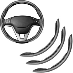 Amiss 3 fundas antideslizantes de fibra de carbono para volante
