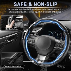Amiss 3 fundas antideslizantes de fibra de carbono para volante
