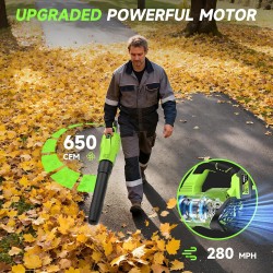 Soplador de hojas inalámbrico | Con bateria recargable y 3 modos de velocidad