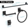 Juego de accesorios de baño negro mate, juego de 4 piezas de accesorios de baño