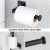 Juego de accesorios de baño negro mate, juego de 4 piezas de accesorios de baño