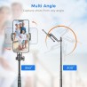 Trípode de viaje para teléfono celular con control remoto y soporte para teléfono