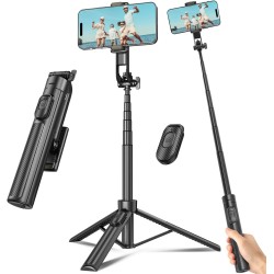 Trípode de viaje para teléfono celular con control remoto y soporte para teléfono
