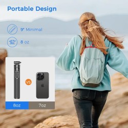 Trípode de viaje para teléfono celular con control remoto y soporte para teléfono
