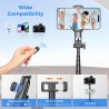 Trípode de viaje para teléfono celular con control remoto y soporte para teléfono