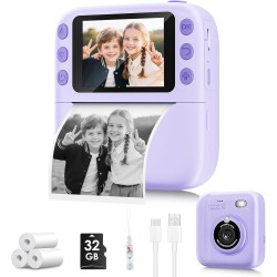 Cámara de impresión instantánea para niños, regalos de cumpleaños de Navidad para niñas y niño