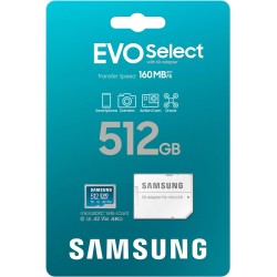 Tarjeta de memoria microSD + adaptador, microSDXC de 512 GB