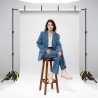 Kit de soporte de telón de fondo: 6 anchos, soporte de fondo ajustable de 10 x 7.5 pies para fiestas y fotografía de estudio