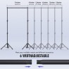 Kit de soporte de telón de fondo: 6 anchos, soporte de fondo ajustable de 10 x 7.5 pies para fiestas y fotografía de estudio