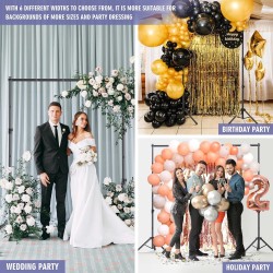 Kit de soporte de telón de fondo: 6 anchos, soporte de fondo ajustable de 10 x 7.5 pies para fiestas y fotografía de estudio