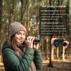 Hontry Binoculares para adultos y niños, Binoculares compactos de 10 x 25 pulgadas para observación de aves