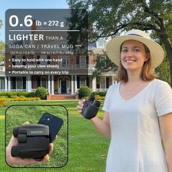 Hontry Binoculares para adultos y niños, Binoculares compactos de 10 x 25 pulgadas para observación de aves
