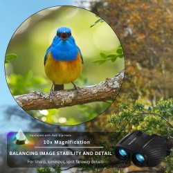 Hontry Binoculares para adultos y niños, Binoculares compactos de 10 x 25 pulgadas para observación de aves