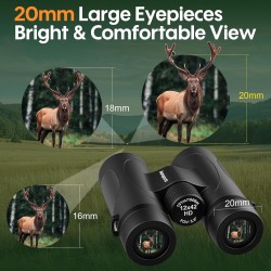 Prismáticos UHD de 12 x 42 para adultos de alta potencia