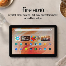 Tablet Amazon Fire HD 10, hecha para relajarse, vibrante pantalla Full HD de 10.1 pulgadas