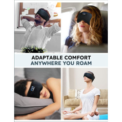 MUSICOZY - Auriculares con Bluetooth, máscara con auriculares inalámbricos para dormir de lado