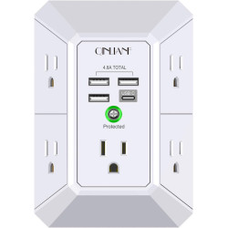 QINLIANF - Cargador de pared, protector de sobretensiones