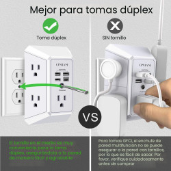 QINLIANF - Cargador de pared, protector de sobretensiones