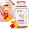 iRestore Vitaminas para el cabello, gomitas veganas de biotina para la piel del cabello y las uñas, gomitas para el cabello,