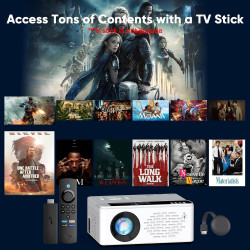 TMY Mini proyector, proyector Bluetooth mejorado con pantalla