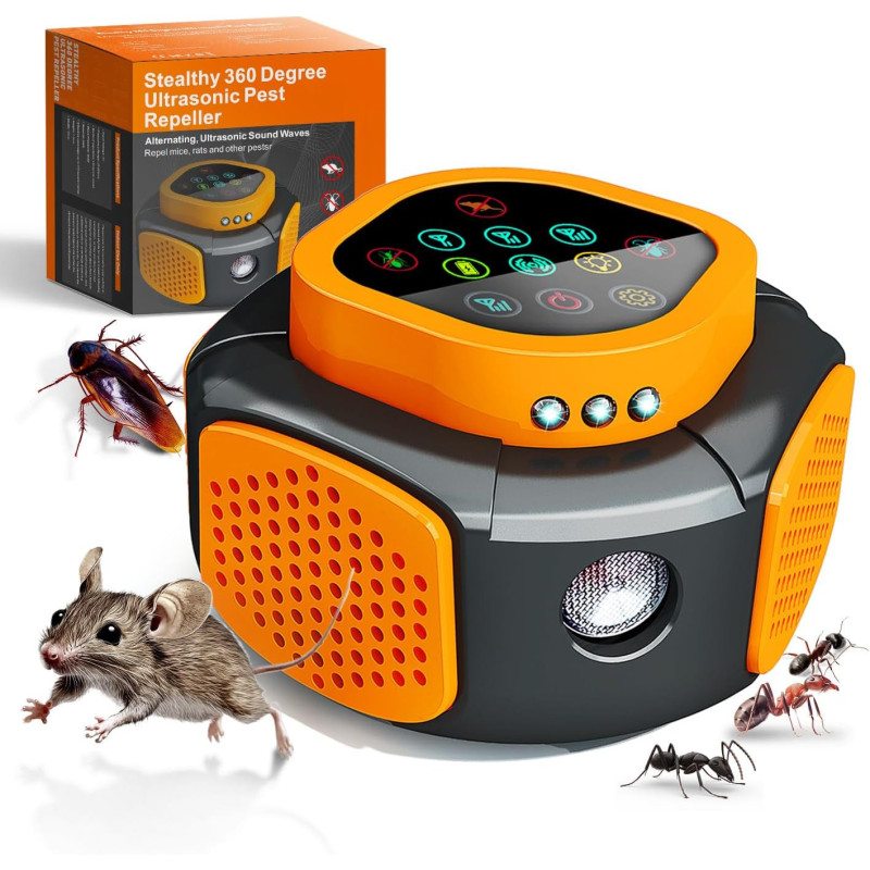 Enchufe ultrasónico repelente de plagas | Dispositivo de control de plagas de roedores e insectos