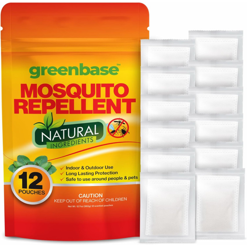 Paquete de 12 bolsas repelentes de mosquitos | Bolsas de repelente para interiores o exteriores