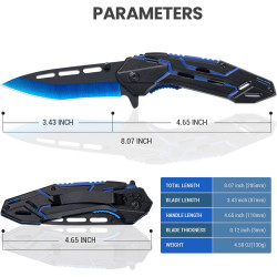 Cuchillo de bolsillo genial para defensa personal | Ideal para defensa o camping