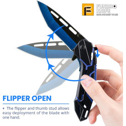 Cuchillo de bolsillo genial para defensa personal | Ideal para defensa o camping