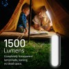 UPFOX Linterna solar recargable para campamento, batería externa de 4800 mAh, 1500 lúmenes, 4 modos de luz, linterna LED para
