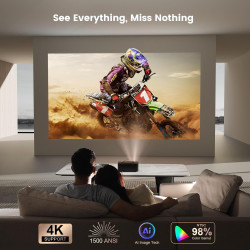 Proyector para exteriores 4K con WiFi y Bluetooth