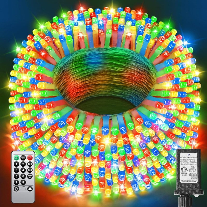 900 luces de Navidad de 355 pies | Impermeables y con temporizador