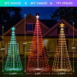 Árbol de Navidad para exteriores de 7 pies | Arbol de navidad sincronizable con musica