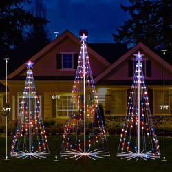 Árbol de Navidad para exteriores de 7 pies | Arbol de navidad sincronizable con musica