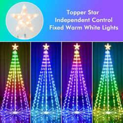 Árbol de Navidad para exteriores de 7 pies | Arbol de navidad sincronizable con musica