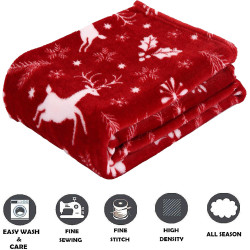 Elegant Comfort - Manta de invierno con diseño navideño | Manta aterciopelada y hipoalergenica con diseño navideño