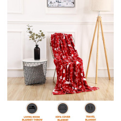 Elegant Comfort - Manta de invierno con diseño navideño | Manta aterciopelada y hipoalergenica con diseño navideño
