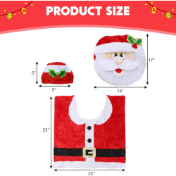 JOYIN Juego de decoración de baño de 5 piezas con temática navideña | Juego de baño de santa claus para decoracion navideña