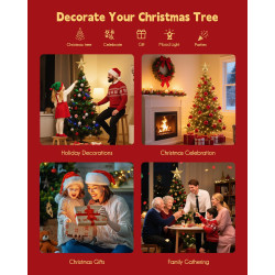 Ornamento de estrella de navidad con luces |Ornamento de estrella para arbol con luces LED integradas