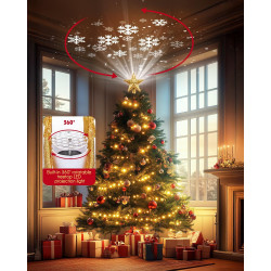 Ornamento de estrella de navidad con luces |Ornamento de estrella para arbol con luces LED integradas