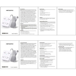 HANYCONY - Tira de alimentación con protector de sobretensiones